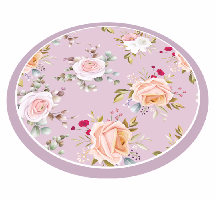 花と植物の壁画 花の円の優雅さ - TENSTICKERS
