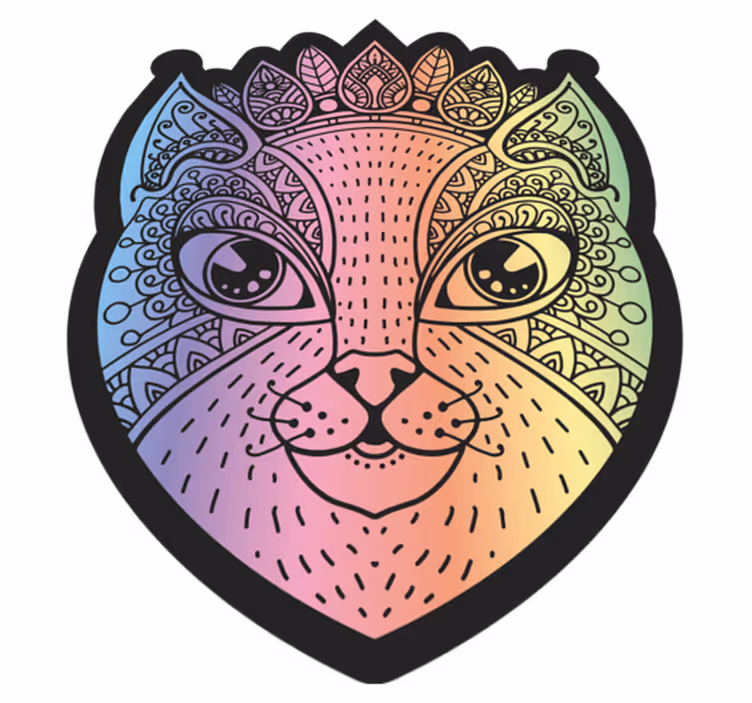 動物 ビニールマット マンダラ猫のイラスト - TENSTICKERS