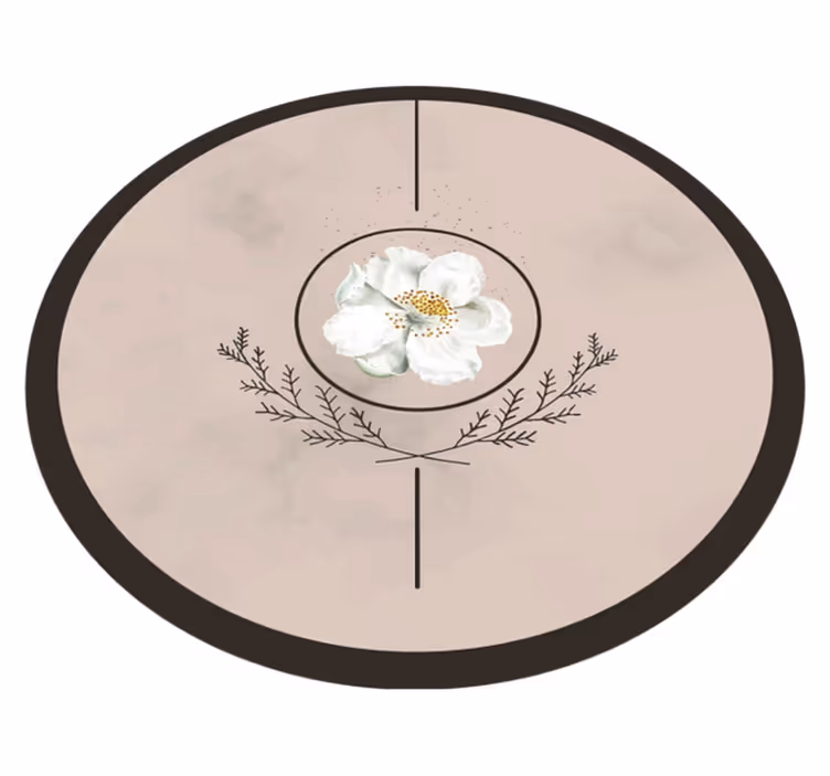 花と植物の壁画 花の円形エンブレム - TENSTICKERS