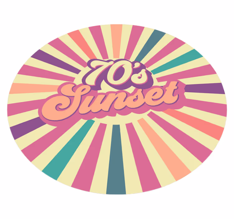 フレーズ ビニールマット 70年代の夕焼けの雰囲気 - TENSTICKERS