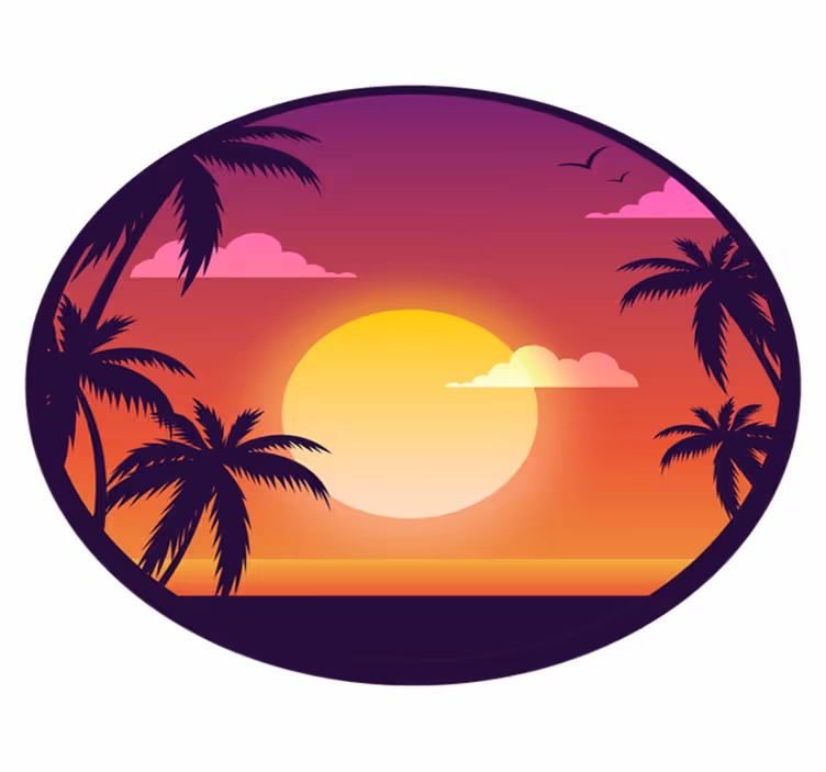 フォトミュラルネイチャー 熱帯の夕焼けの風景 - TENSTICKERS