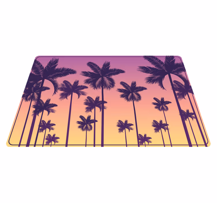 フォトミュラルネイチャー 熱帯の夕焼けのシルエット - TENSTICKERS