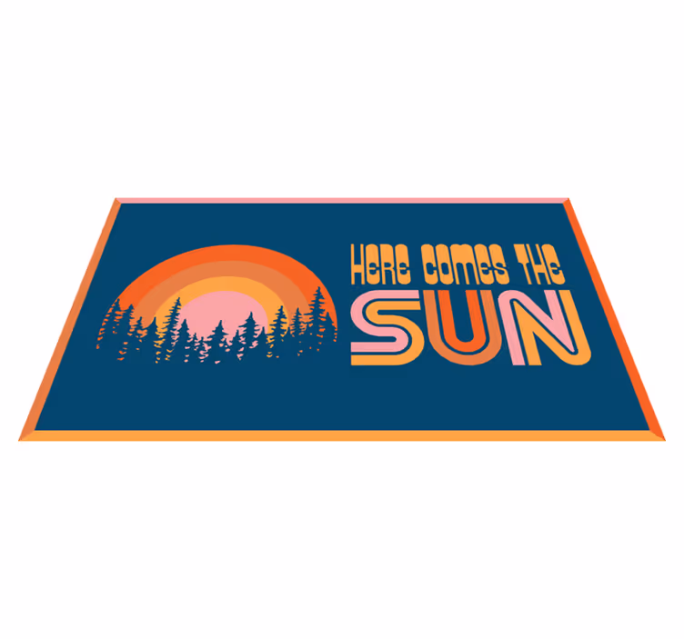 フレーズ ビニールマット 日の出のシルエットシーン - TENSTICKERS