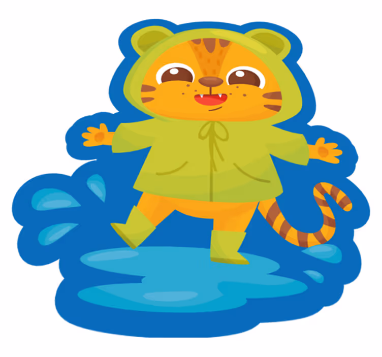 子供 ビニールマット 漫画の虎のキャラクター - TENSTICKERS