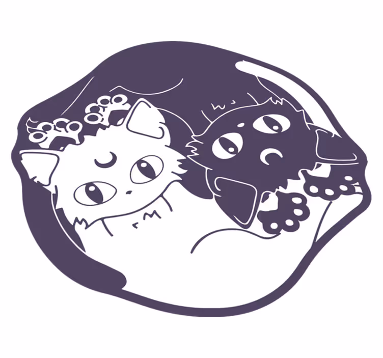 子供 ビニールマット 遊び心のある猫のデュオ - TENSTICKERS