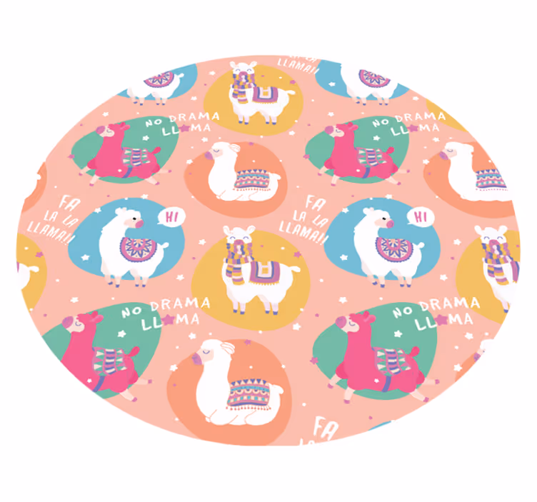 壁画 モアチルドレン 活気のあるラマサークル - TENSTICKERS