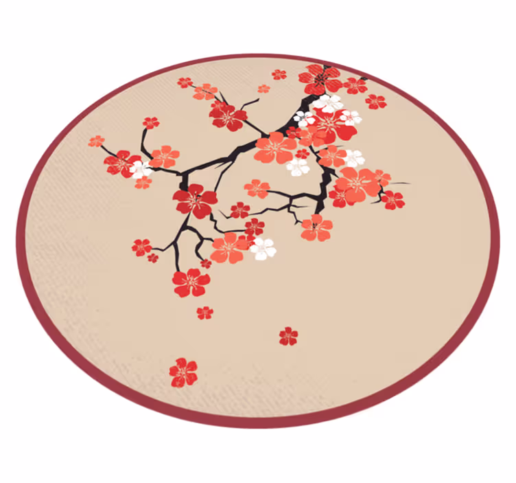 花と植物の壁画 花が咲いた枝 - TENSTICKERS