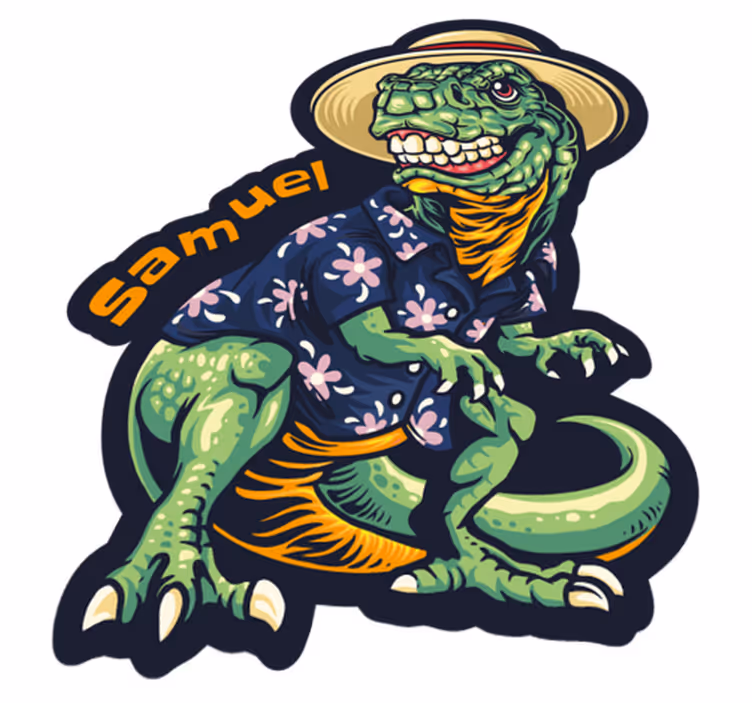 名前 ビニールマット 恐竜の休暇の服装 - TENSTICKERS