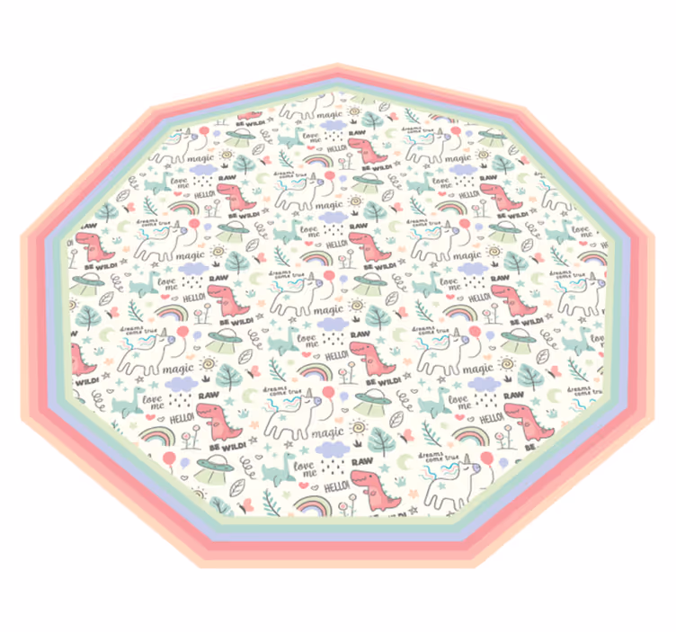 子供 ビニールマット 遊び心のあるアルファベットモチーフ - TENSTICKERS