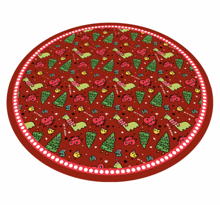 クリスマスの壁画 お祝いの円形デザイン - TENSTICKERS