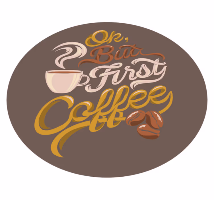 フレーズ ビニールマット コーヒーをテーマにしたタイポグラフィ - TENSTICKERS