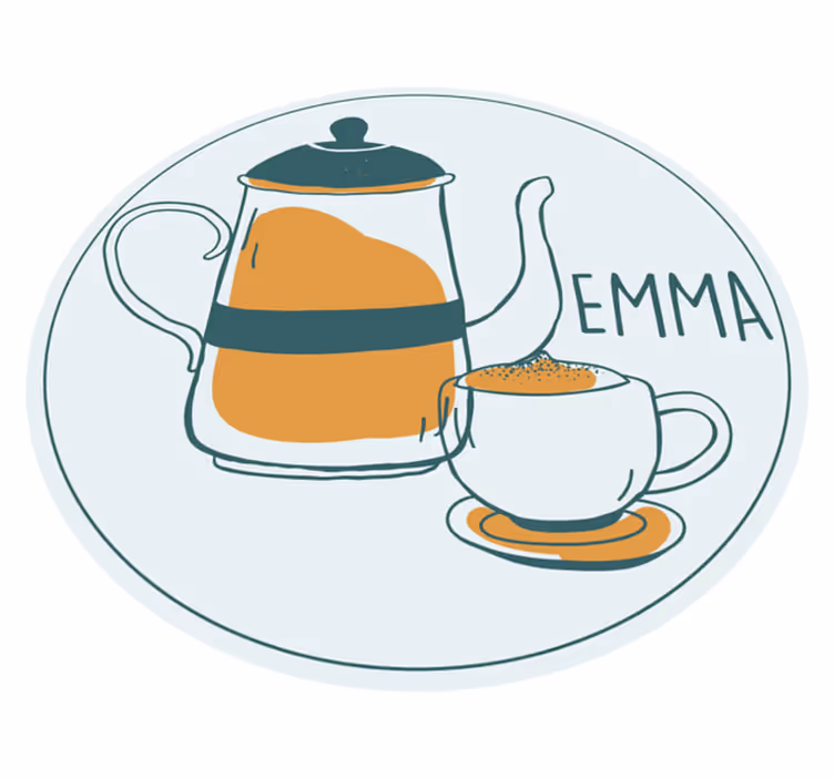 名前 ビニールマット パーソナライズされたコーヒーデザイン - TENSTICKERS