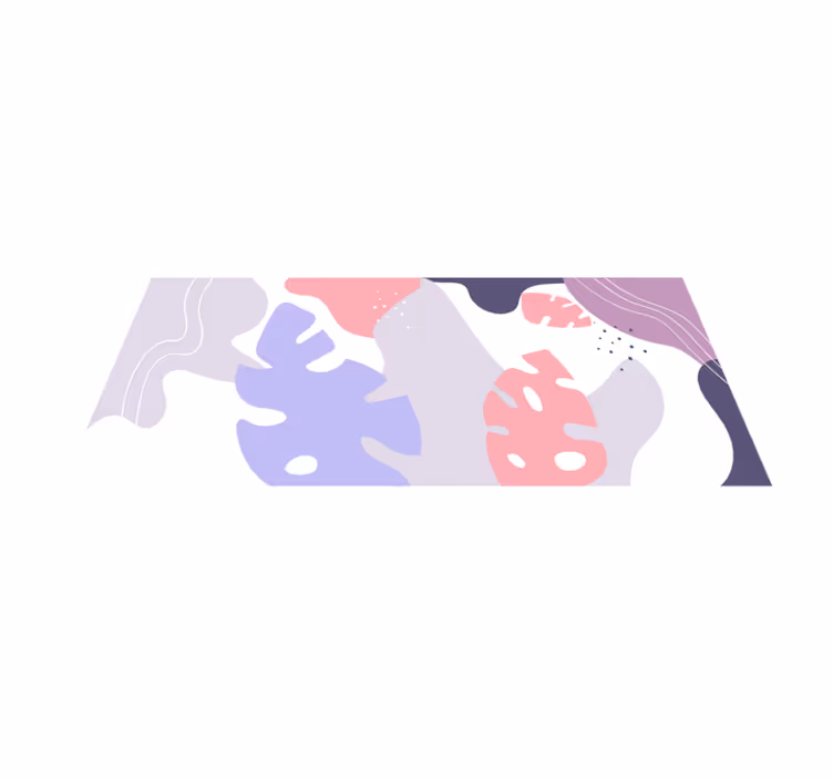 着色されたモンステラの葉の自然の敷物 - TENSTICKERS