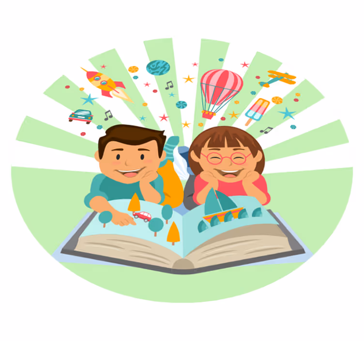 子供 ビニールマット 想像力豊かな読書 - TENSTICKERS
