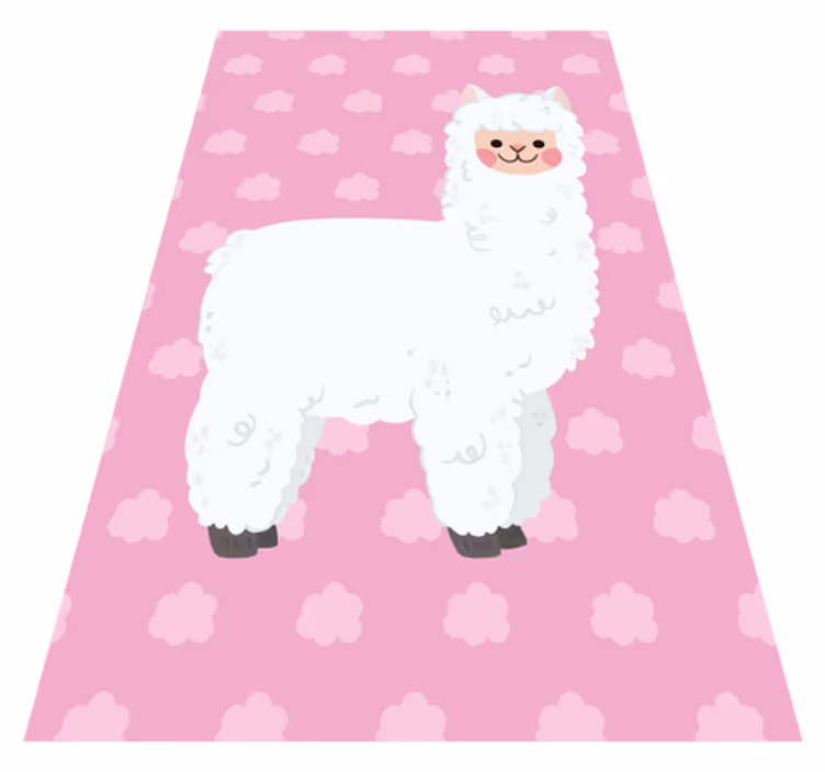保育園 ビニールマット 曇りのラマのイラスト - TENSTICKERS