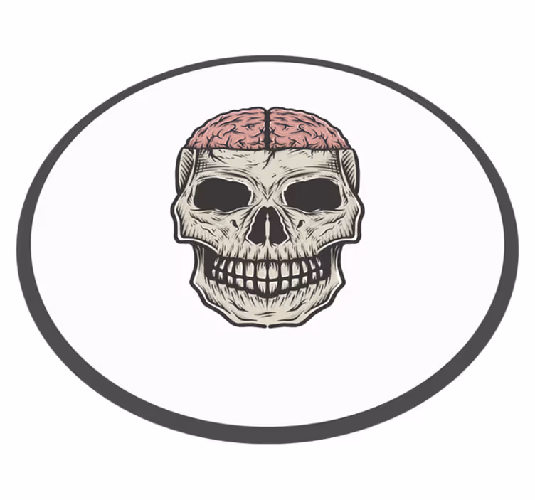 ハロウイン壁画 露出した頭蓋骨のスケッチ - TENSTICKERS