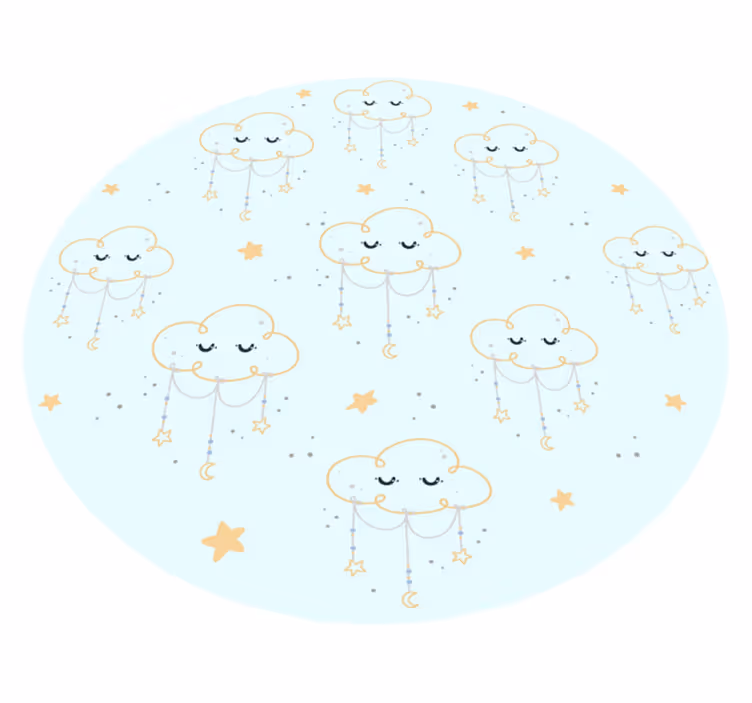 保育園 ビニールマット 夢のような雲の風景 - TENSTICKERS