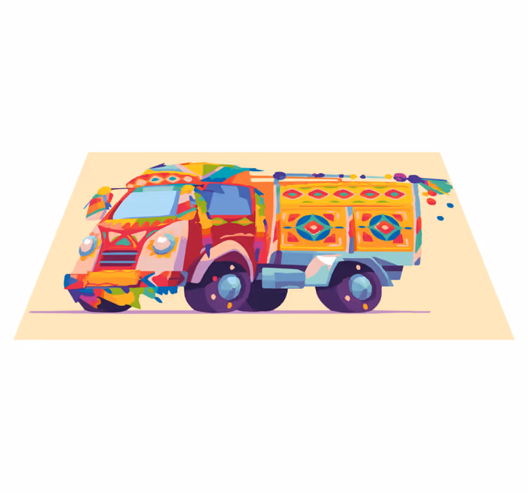 壁画 モアチルドレン カラフルなトラックのイラスト - TENSTICKERS