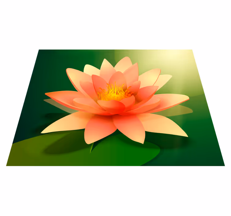 花と植物の壁画 咲く蓮 - TENSTICKERS