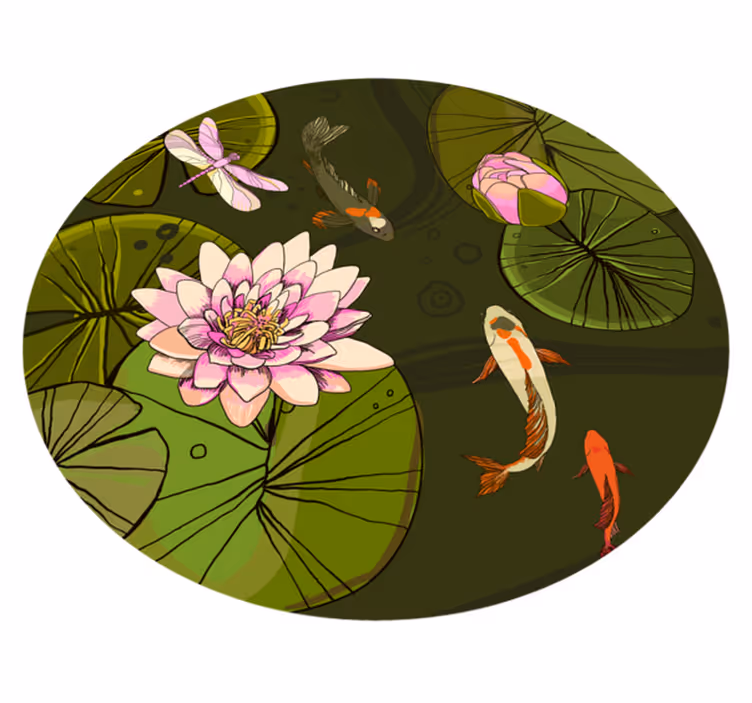 水の花のビニールの敷物の蓮 - TENSTICKERS