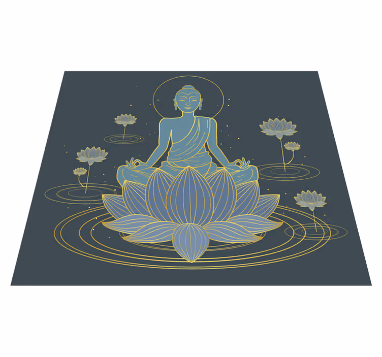 蓮と仏の花のビニールの敷物 - TENSTICKERS