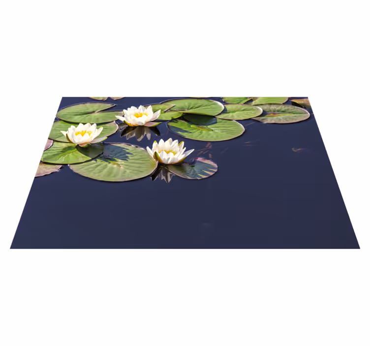 花と植物の壁画 睡蓮の紋章 - TENSTICKERS
