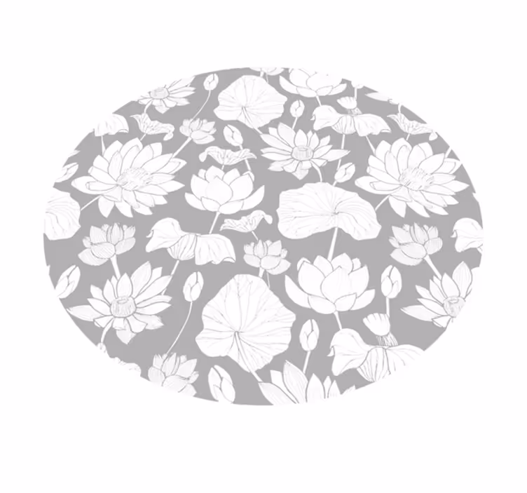 花と植物の壁画 花柄モノクロ - TENSTICKERS