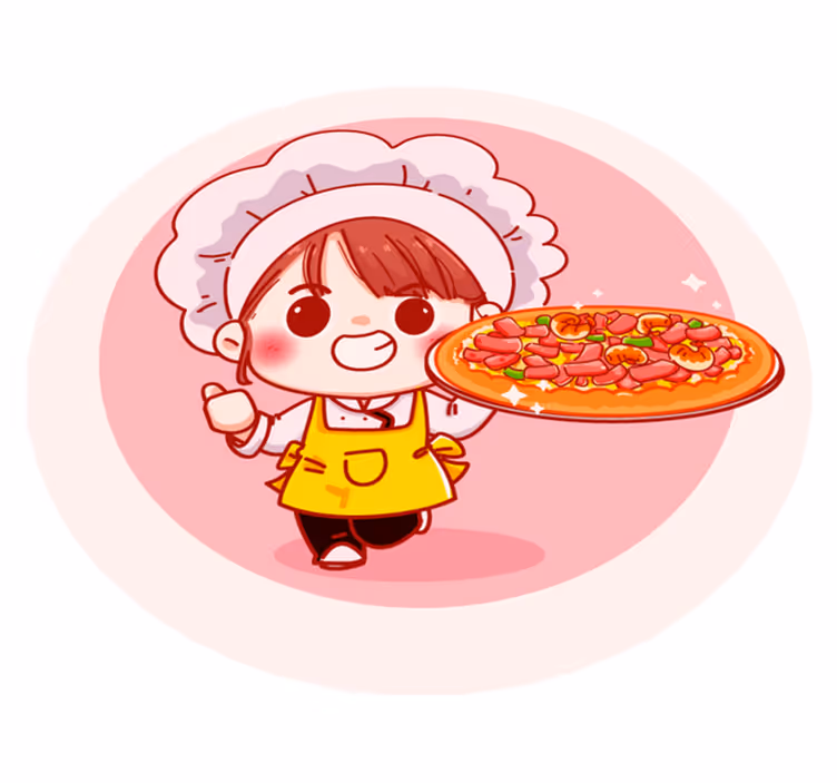 壁画 モアチルドレン 陽気なシェフのイラスト - TENSTICKERS