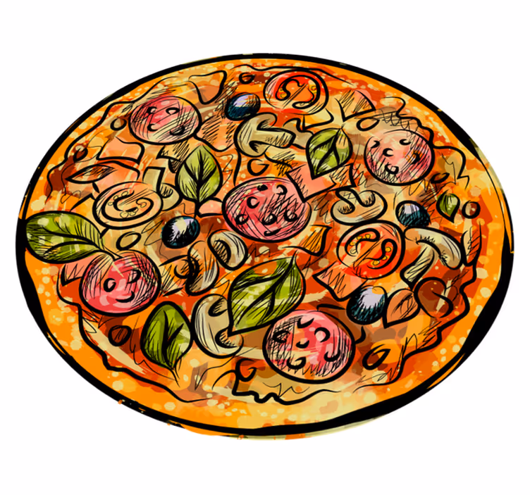 花と植物の壁画 芸術的な植物イラスト - TENSTICKERS