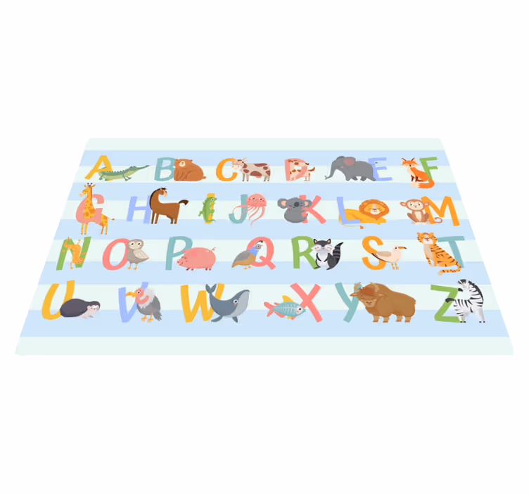 壁画 モアチルドレン アルファベット動物パレード - TENSTICKERS