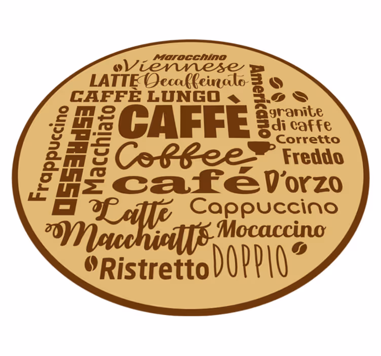 フレーズ ビニールマット コーヒーのセンターピース - TENSTICKERS