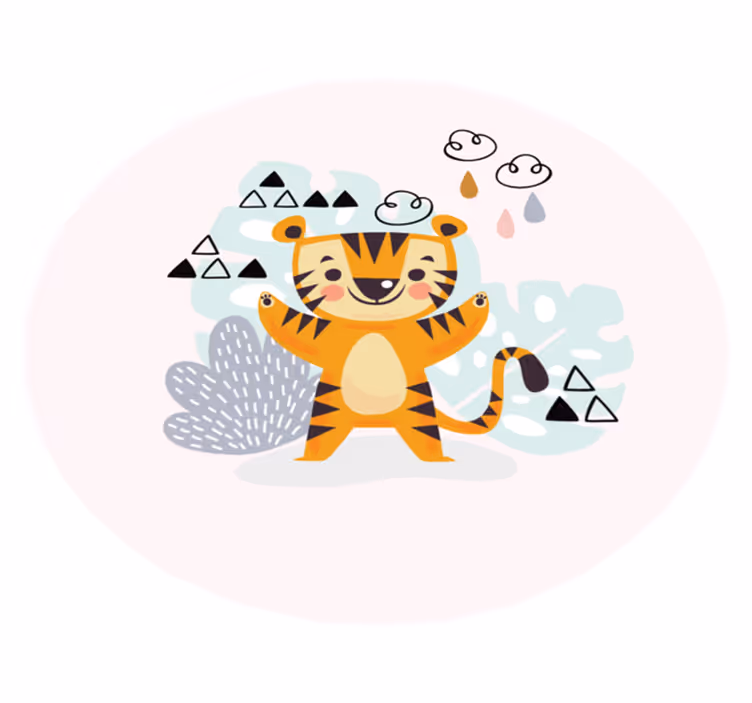 保育園 ビニールマット 陽気な虎 - TENSTICKERS