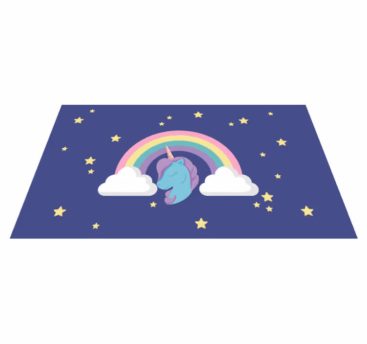 アニメレインボーユニコーンビニールラグ - TENSTICKERS