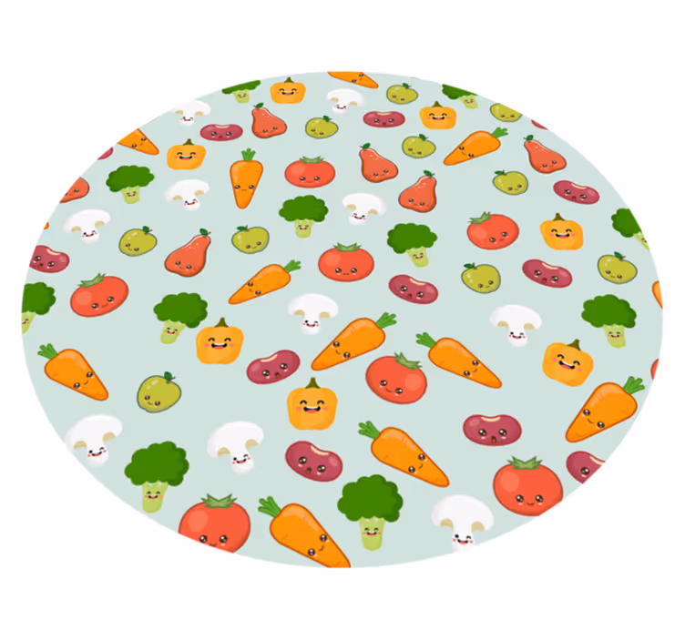 保育園 ビニールマット 陽気な野菜の模様 - TENSTICKERS