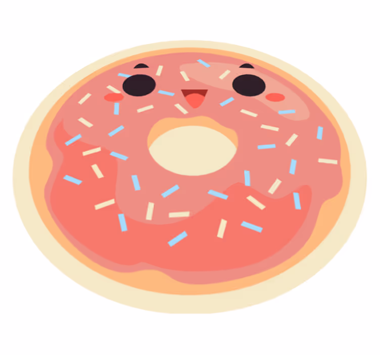 壁画 モアチルドレン アニメーションドーナツ - TENSTICKERS