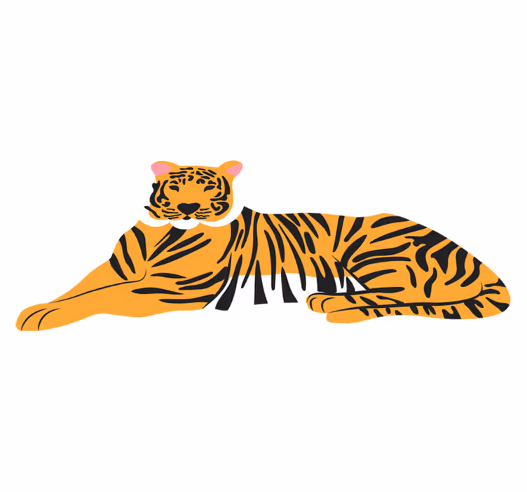 動物 ビニールマット トラのアートワーク - TENSTICKERS
