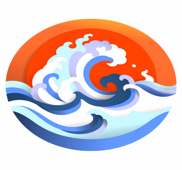フォトミュラルネイチャー 海洋波輪 - TENSTICKERS