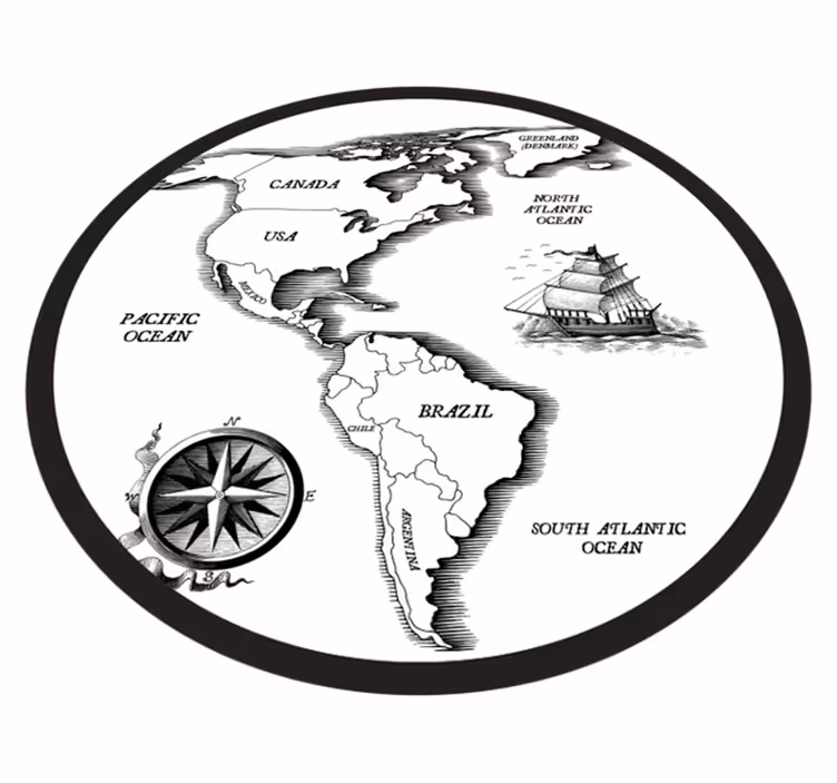 アメリカ大陸の世界地図の敷物 - TENSTICKERS