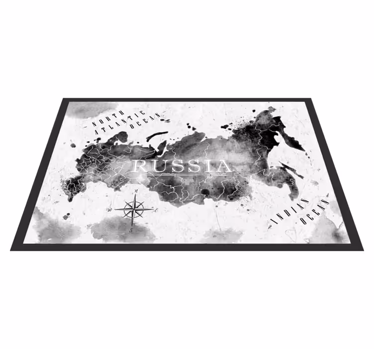 世界地図 ビニールマット モノクロの世界地図 - TENSTICKERS
