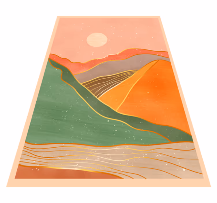 現代のビニールマット抽象的な山の風景 - TENSTICKERS