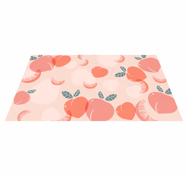 オレンジピーチキッチンビニールラグ - TENSTICKERS