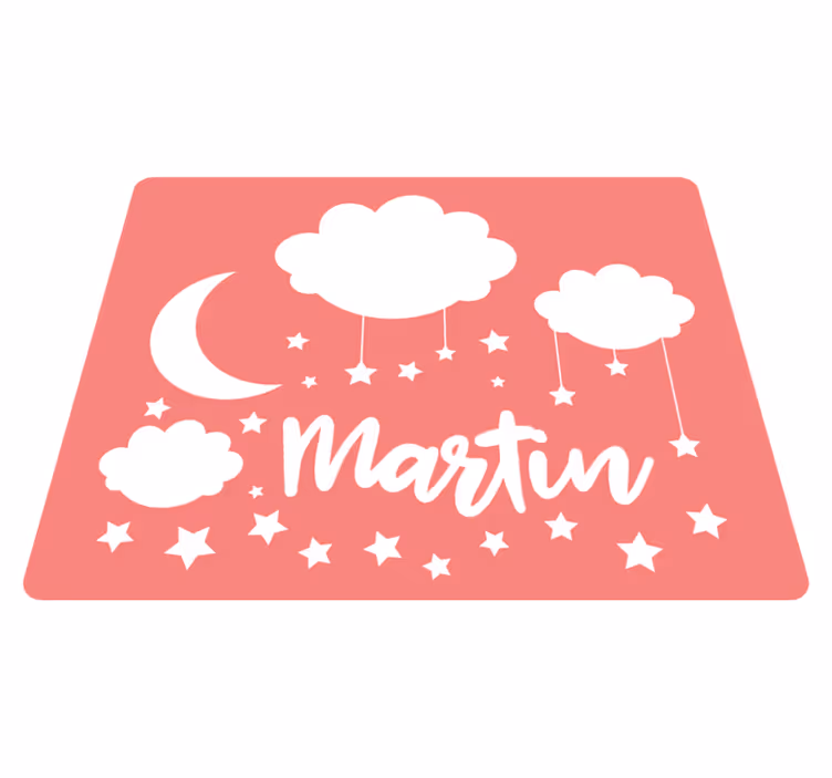 壁画 モアチルドレン 名前入りの甘い夜空 - TENSTICKERS