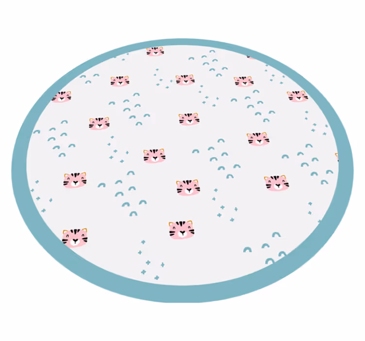 壁画 モアチルドレン 青い虹とピンクの猫 - TENSTICKERS