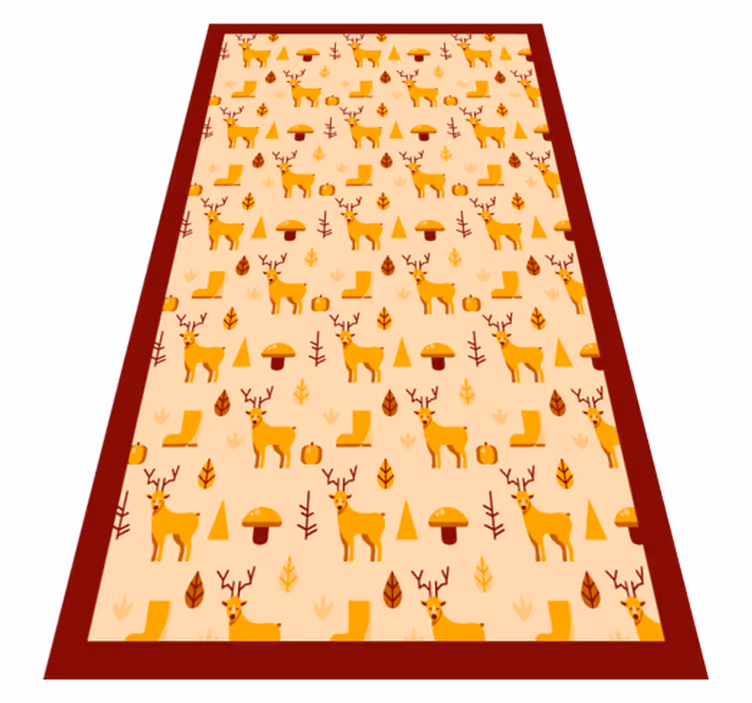 動物 ビニールマット 鹿と葉っぱ - TENSTICKERS