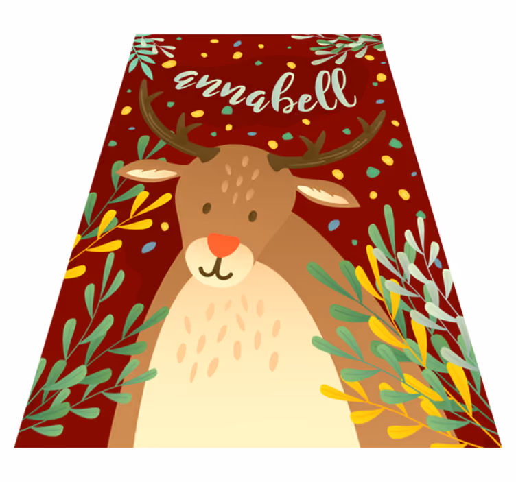 クリスマスの壁画 名前入りのトナカイ - TENSTICKERS
