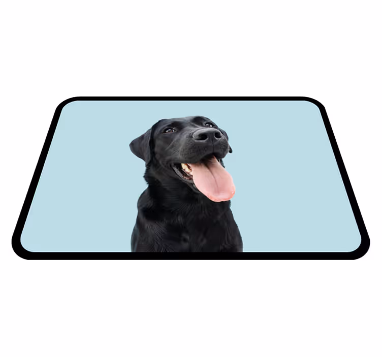 動物 ビニールマット ブラックラブラドール犬 - TENSTICKERS