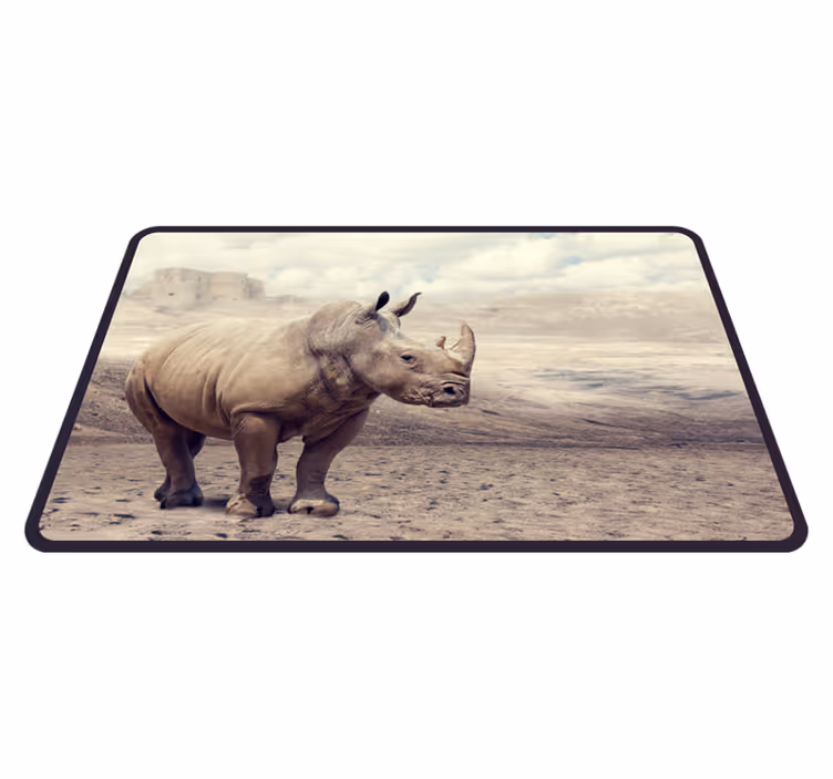 動物 ビニールマット 荘厳なサイの景色 - TENSTICKERS