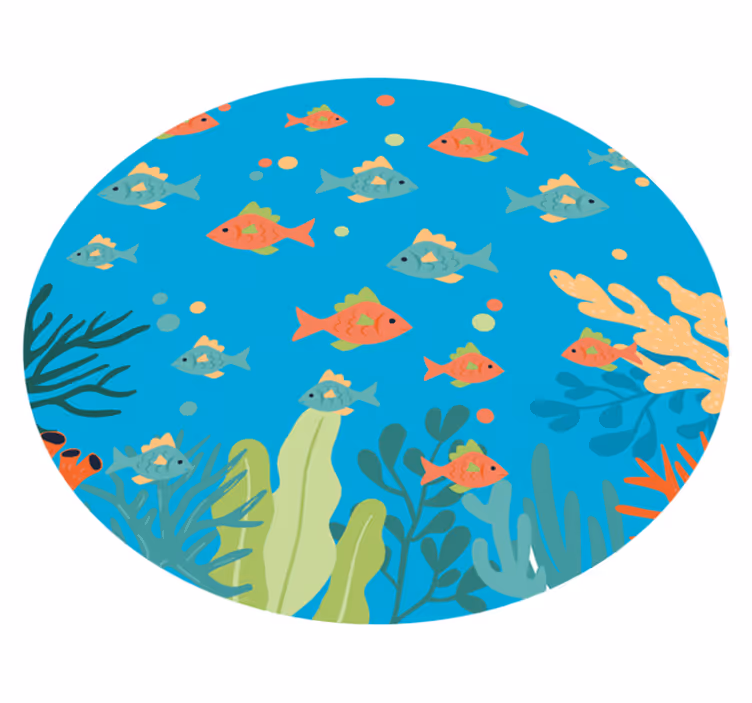 バスルームに1枚ビニールカーペットカラフルな海の景色 - TENSTICKERS