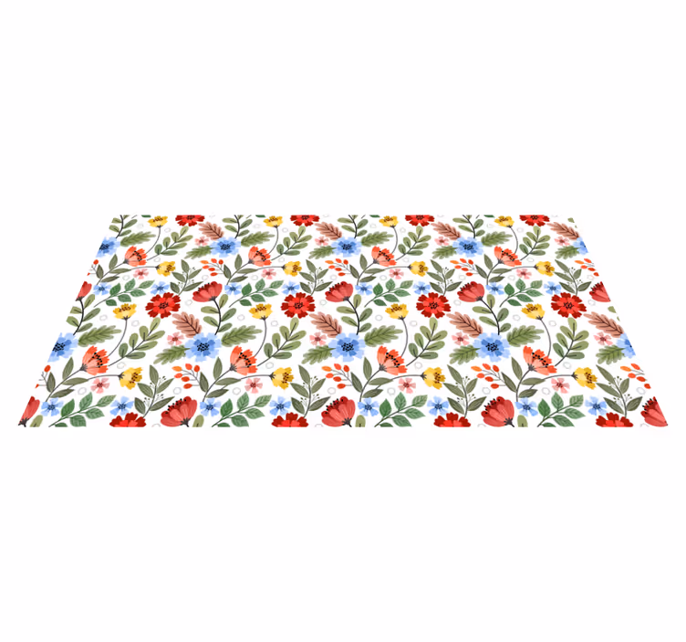 花と植物の壁画鮮やかでカラフルなパターン - TENSTICKERS