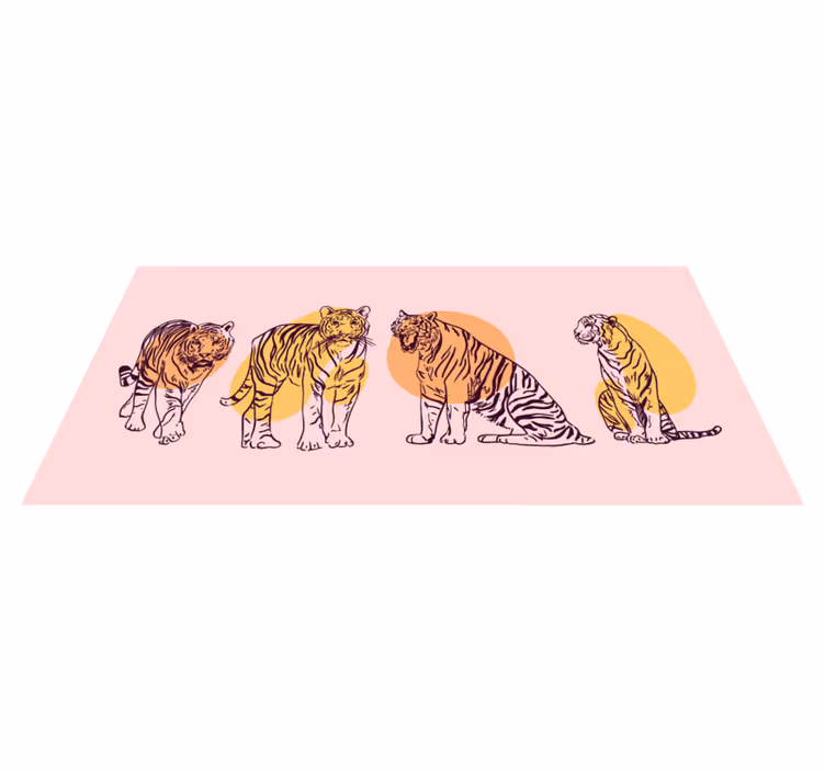 動物 ビニールマット フレーム付きトラのイラスト - TENSTICKERS